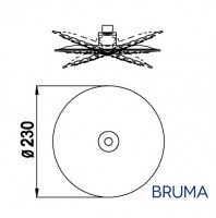 MEDIDAS ROCIADOR DUCHA FIJA 230mm BRUMA